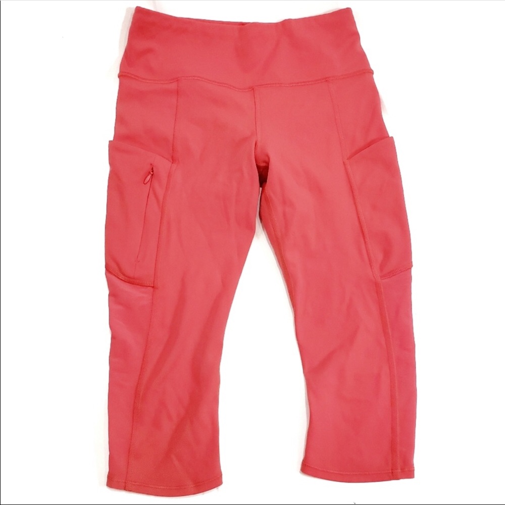 Athleta Crop Leggings in Bright Coral